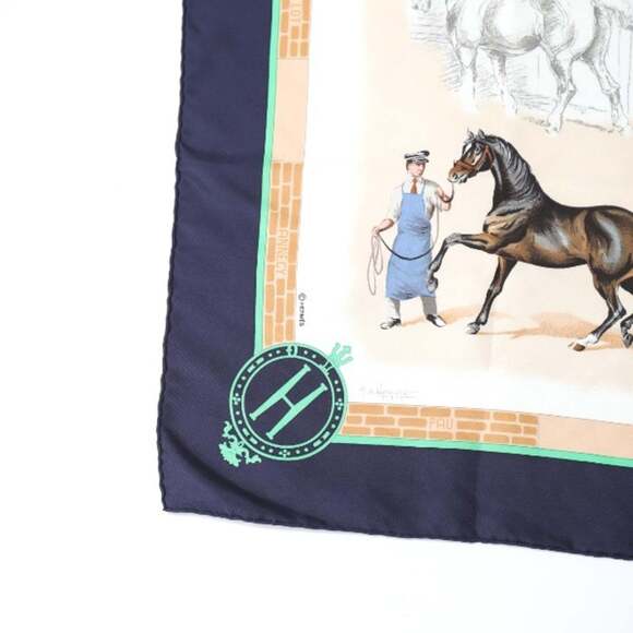 HERMES Blue Scarf - Picture 3 of 9